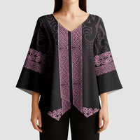 New Zealand Maori Kowhaiwhai Kimono Sleeve Blouse Mawhero Maui and Mangopare LT9 - Polynesian Pride