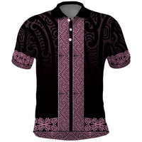 New Zealand Maori Kowhaiwhai Polo Shirt Mawhero Maui and Mangopare LT9 Pink - Polynesian Pride