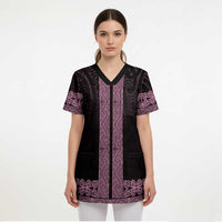 New Zealand Maori Kowhaiwhai Scrub Top Mawhero Maui and Mangopare LT9 - Polynesian Pride