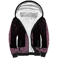 New Zealand Maori Kowhaiwhai Sherpa Hoodie Mawhero Maui and Mangopare LT9 Unisex Pink - Polynesian Pride