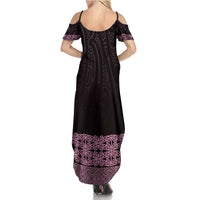 New Zealand Maori Kowhaiwhai Summer Maxi Dress Mawhero Maui and Mangopare LT9 - Polynesian Pride