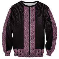 New Zealand Maori Kowhaiwhai Sweatshirt Mawhero Maui and Mangopare LT9 Unisex Pink - Polynesian Pride