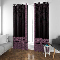 New Zealand Maori Kowhaiwhai Window Curtain Mawhero Maui and Mangopare LT9 With Grommets Pink - Polynesian Pride
