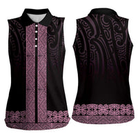 New Zealand Maori Kowhaiwhai Women Sleeveless Polo Shirt Mawhero Maui and Mangopare LT9 - Polynesian Pride