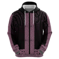 New Zealand Maori Kowhaiwhai Zip Hoodie Mawhero Maui and Mangopare LT9 - Polynesian Pride