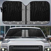 New Zealand Maori Kowhaiwhai Auto Sun Shade Pango Maui and Mangopare LT9 Black - Polynesian Pride