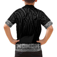 New Zealand Maori Kowhaiwhai Family Matching Short Sleeve Bodycon Dress and Hawaiian Shirt Pango Maui and Mangopare LT9 - Polynesian Pride