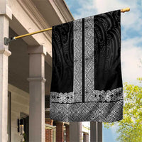 New Zealand Maori Kowhaiwhai Garden Flag Pango Maui and Mangopare LT9 House Flag Black - Polynesian Pride