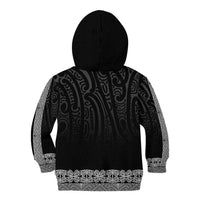 New Zealand Maori Kowhaiwhai Kid Hoodie Pango Maui and Mangopare LT9 - Polynesian Pride