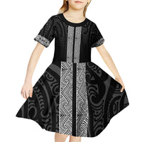 New Zealand Maori Kowhaiwhai Kid Short Sleeve Dress Pango Maui and Mangopare LT9 - Polynesian Pride