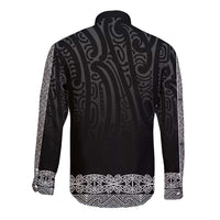 New Zealand Maori Kowhaiwhai Long Sleeve Button Shirt Pango Maui and Mangopare LT9 - Polynesian Pride