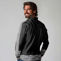 New Zealand Maori Kowhaiwhai Long Sleeve Polo Shirt Pango Maui and Mangopare LT9 - Polynesian Pride