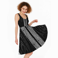 New Zealand Maori Kowhaiwhai Midi Dress Pango Maui and Mangopare LT9 - Polynesian Pride