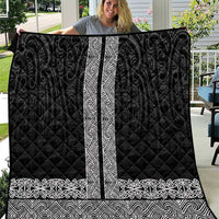 New Zealand Maori Kowhaiwhai Quilt Pango Maui and Mangopare LT9 Black - Polynesian Pride