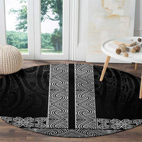 New Zealand Maori Kowhaiwhai Round Carpet Pango Maui and Mangopare LT9 - Polynesian Pride
