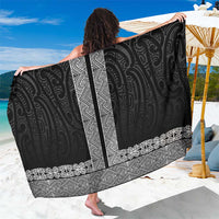 New Zealand Maori Kowhaiwhai Sarong Pango Maui and Mangopare LT9 One Size 44 x 66 inches Black - Polynesian Pride
