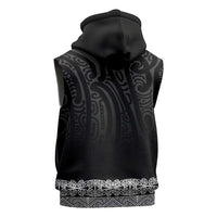 New Zealand Maori Kowhaiwhai Sleeveless Hoodie Pango Maui and Mangopare LT9 - Polynesian Pride
