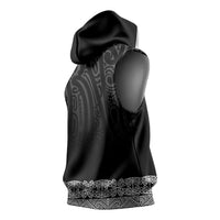 New Zealand Maori Kowhaiwhai Sleeveless Hoodie Pango Maui and Mangopare LT9 - Polynesian Pride