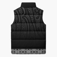 New Zealand Maori Kowhaiwhai Sleeveless Puffer Jacket Pango Maui and Mangopare LT9 - Polynesian Pride