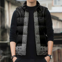 New Zealand Maori Kowhaiwhai Sleeveless Puffer Jacket Pango Maui and Mangopare LT9 - Polynesian Pride