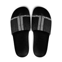 New Zealand Maori Kowhaiwhai Slide Sandals Pango Maui and Mangopare LT9 Black - Polynesian Pride