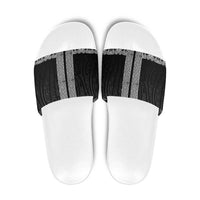 New Zealand Maori Kowhaiwhai Slide Sandals Pango Maui and Mangopare LT9 Black - Polynesian Pride