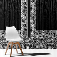 New Zealand Maori Kowhaiwhai Window Curtain Pango Maui and Mangopare LT9 - Polynesian Pride