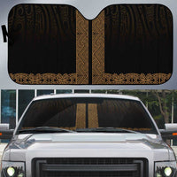 New Zealand Maori Kowhaiwhai Auto Sun Shade Parauri Maui and Mangopare LT9 Brown - Polynesian Pride