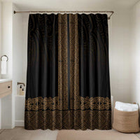 New Zealand Maori Kowhaiwhai Bathroom Set Parauri Maui and Mangopare LT9 Shower Curtain Only Brown - Polynesian Pride