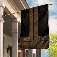 New Zealand Maori Kowhaiwhai Garden Flag Parauri Maui and Mangopare LT9 House Flag Brown - Polynesian Pride