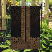 New Zealand Maori Kowhaiwhai Garden Flag Parauri Maui and Mangopare LT9 Garden Flag Brown - Polynesian Pride