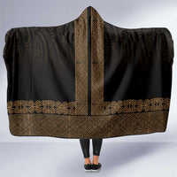 New Zealand Maori Kowhaiwhai Hooded Blanket Parauri Maui and Mangopare LT9 One Size Brown - Polynesian Pride