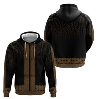 New Zealand Maori Kowhaiwhai Hoodie Parauri Maui and Mangopare LT9 - Polynesian Pride