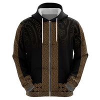 New Zealand Maori Kowhaiwhai Hoodie Parauri Maui and Mangopare LT9 - Polynesian Pride
