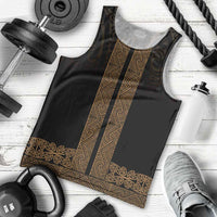 New Zealand Maori Kowhaiwhai Men Tank Top Parauri Maui and Mangopare LT9 - Polynesian Pride