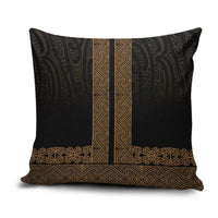 New Zealand Maori Kowhaiwhai Pillow Cover Parauri Maui and Mangopare LT9 Brown - Polynesian Pride