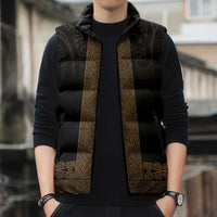 New Zealand Maori Kowhaiwhai Sleeveless Puffer Jacket Parauri Maui and Mangopare LT9 - Polynesian Pride