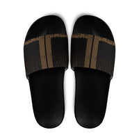 New Zealand Maori Kowhaiwhai Slide Sandals Parauri Maui and Mangopare LT9 Brown - Polynesian Pride