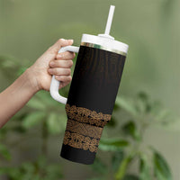 New Zealand Maori Kowhaiwhai Tumbler With Handle Parauri Maui and Mangopare LT9 - Polynesian Pride