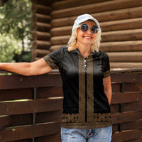 New Zealand Maori Kowhaiwhai Women Polo Shirt Parauri Maui and Mangopare LT9 - Polynesian Pride
