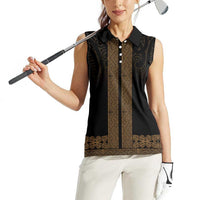 New Zealand Maori Kowhaiwhai Women Sleeveless Polo Shirt Parauri Maui and Mangopare LT9 - Polynesian Pride