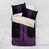 New Zealand Maori Kowhaiwhai Bedding Set Waiporoporo Maui and Mangopare LT9 US Twin 172cm x 218cm Purple - Polynesian Pride