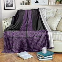 New Zealand Maori Kowhaiwhai Blanket Waiporoporo Maui and Mangopare LT9 Purple - Polynesian Pride