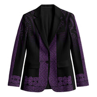 New Zealand Maori Kowhaiwhai Blazer Waiporoporo Maui and Mangopare LT9 Unisex Purple - Polynesian Pride