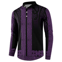 New Zealand Maori Kowhaiwhai Button Sweatshirt Waiporoporo Maui and Mangopare LT9 - Polynesian Pride