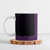 New Zealand Maori Kowhaiwhai Ceramic Mug Waiporoporo Maui and Mangopare LT9 Purple - Polynesian Pride