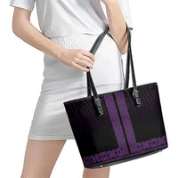 New Zealand Maori Kowhaiwhai Leather Tote Bag Waiporoporo Maui and Mangopare LT9 - Polynesian Pride