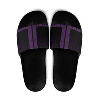 New Zealand Maori Kowhaiwhai Slide Sandals Waiporoporo Maui and Mangopare LT9 Purple - Polynesian Pride