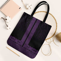 New Zealand Maori Kowhaiwhai Tote Bag Waiporoporo Maui and Mangopare LT9 Black Strap One Size Purple - Polynesian Pride