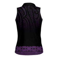 New Zealand Maori Kowhaiwhai Women Sleeveless Polo Shirt Waiporoporo Maui and Mangopare LT9 - Polynesian Pride